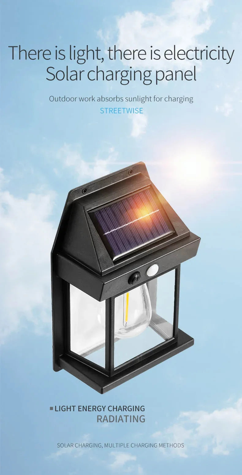 Solar LED Wall Light with Sensor