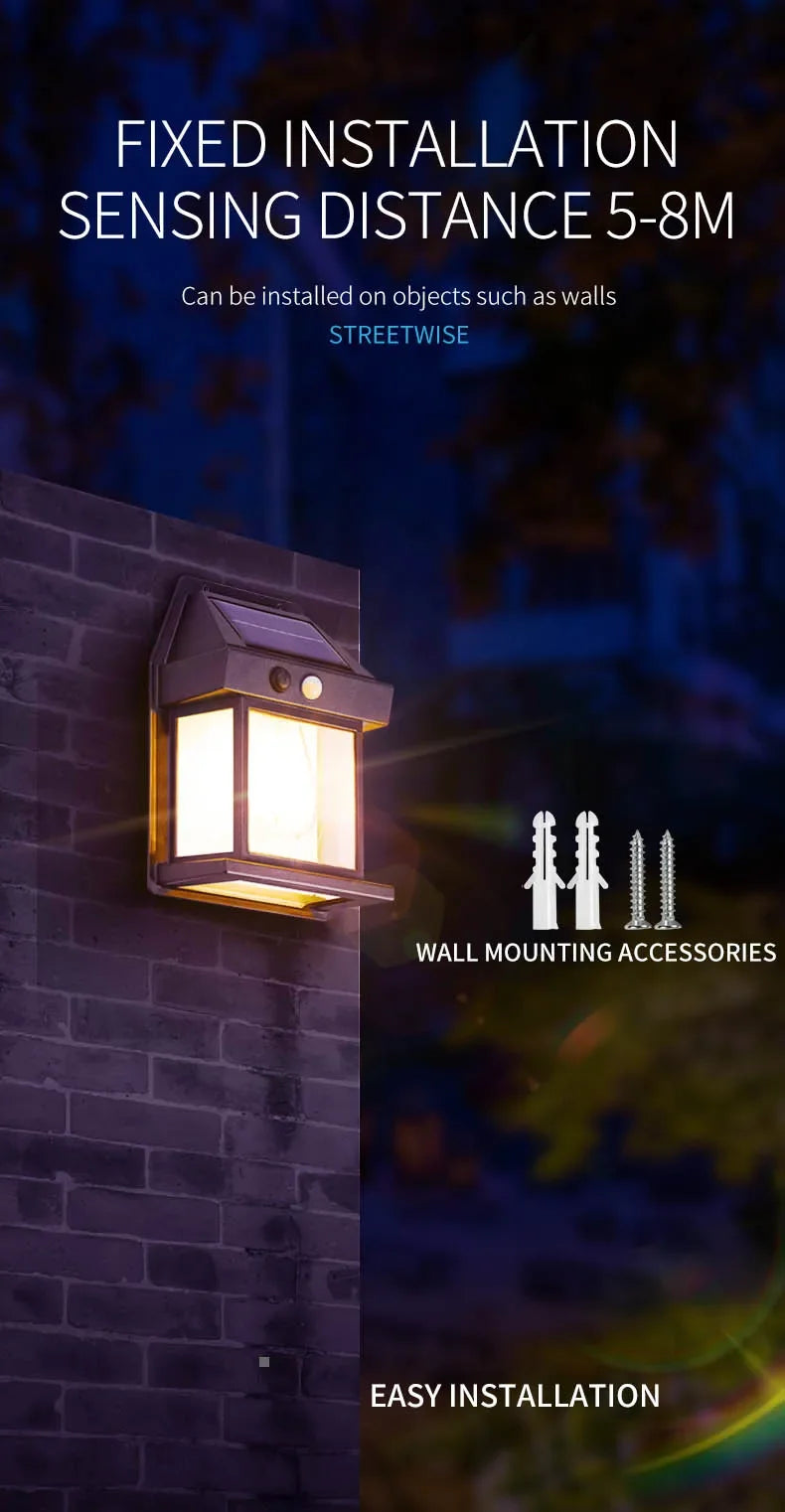 Solar LED Wall Light with Sensor