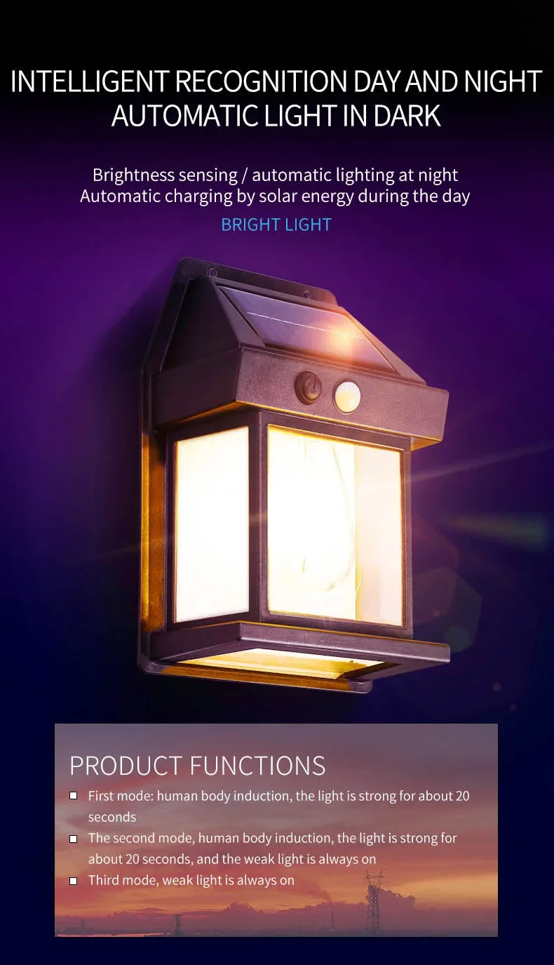Solar LED Wall Light with Sensor